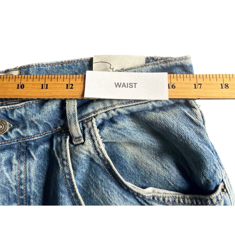 Free People We The Free Final Countdown Cuffed Wide Leg Jean Blue Size 29 S NWT - Picture 8 of 12